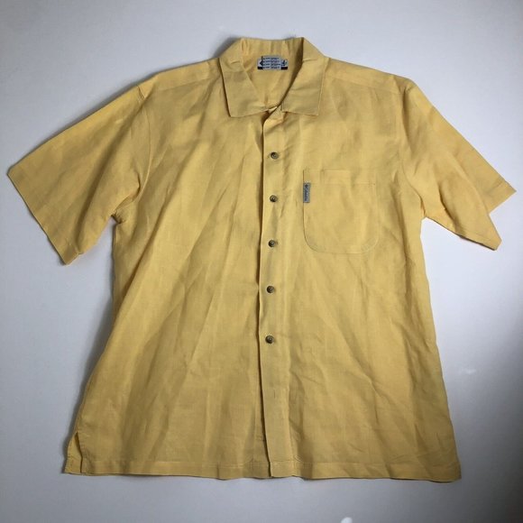 Columbia Sportswear Yellow Short Sleeve Shirt Men's Size Medium‎ I102 - Picture 1 of 4